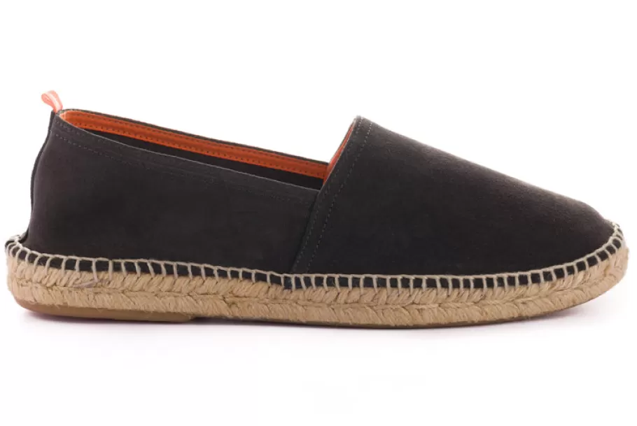 Abarca Shoes Anthracite Leather Camping-Men Summer Espadrilles