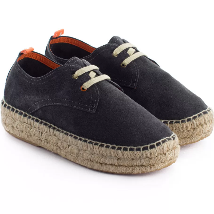 Abarca Shoes Basalt Leather Blucher-Women Espadrilles With Laces