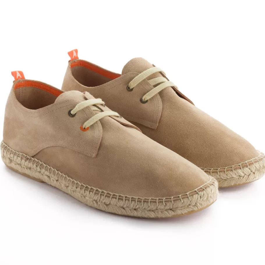 Abarca Shoes Beige Leather Blucher 20-Men Blucher Espadrilles