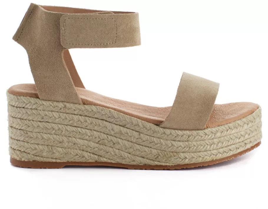 Abarca Shoes Beige Mallorca Leather Wedge Espadrilles-Women Espadrilles With Wedges