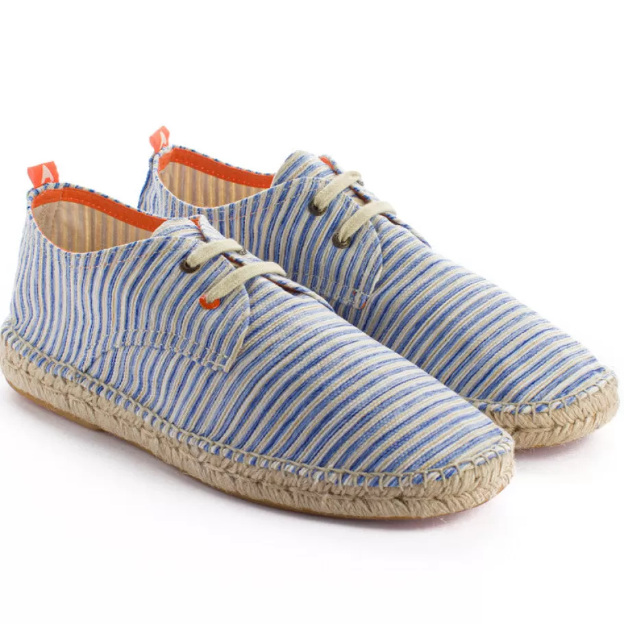 Abarca Shoes Blucher Terra Blue Stripes-Men Blucher Espadrilles