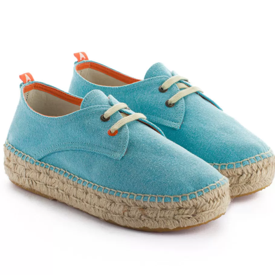 Abarca Shoes Blucher Terra Celeste-Women Espadrilles With Laces