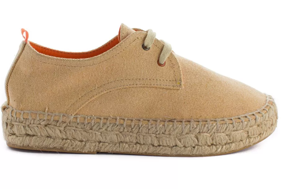 Abarca Shoes Blucher Terra Cream-Women Espadrilles With Laces