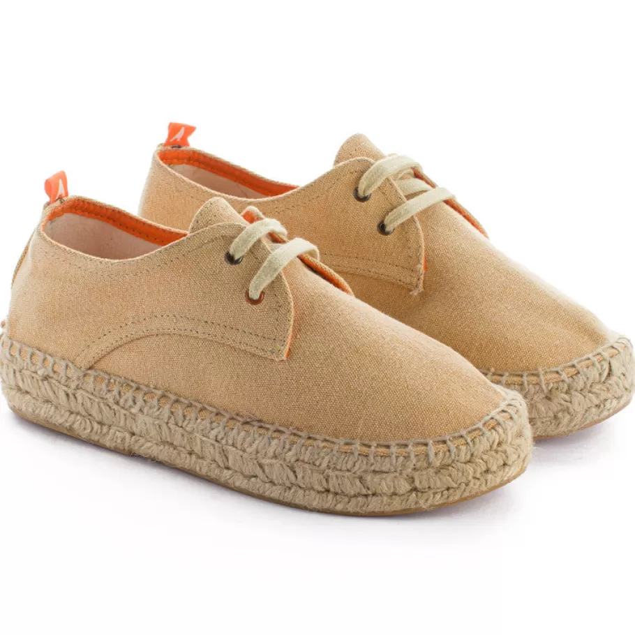 Abarca Shoes Blucher Terra Cream-Women Espadrilles With Laces