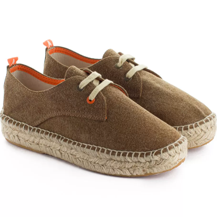 Abarca Shoes Blucher Terra Leather-Women Espadrilles With Laces