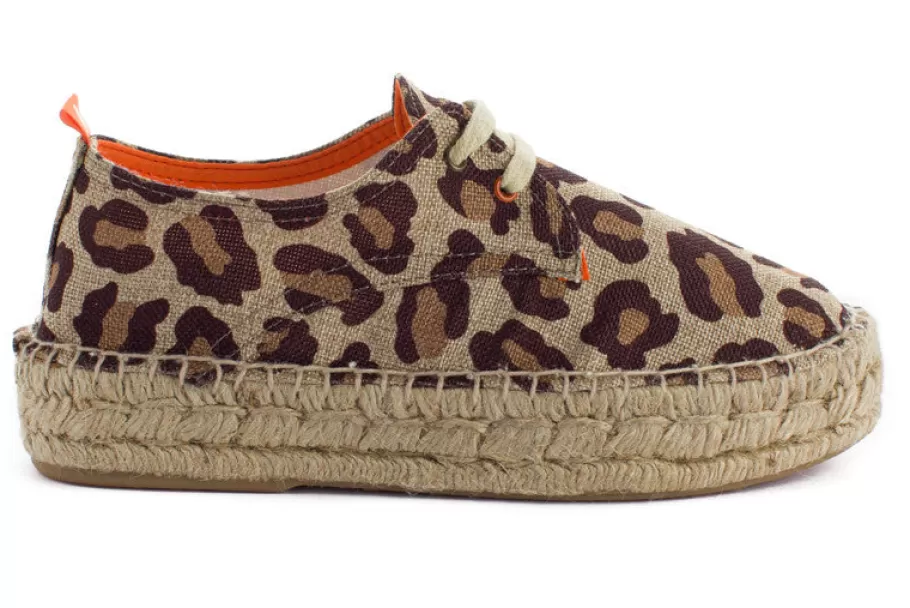 Abarca Shoes Blucher Terra Leopard-Women Espadrilles With Laces