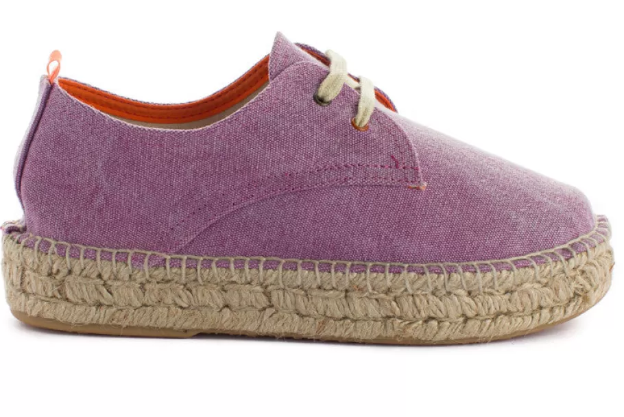 Abarca Shoes Blucher Terra Lilac-Women Espadrilles With Laces