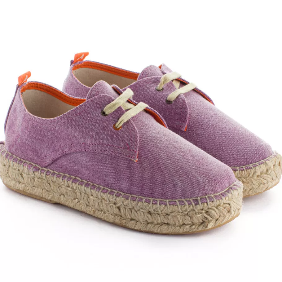 Abarca Shoes Blucher Terra Lilac-Women Espadrilles With Laces