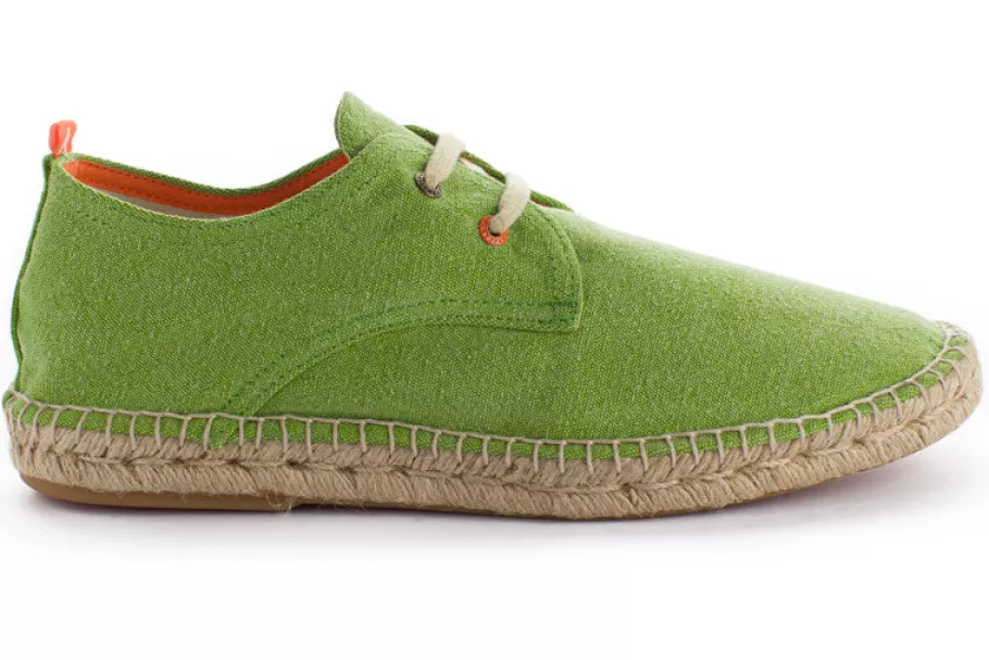 Abarca Shoes Blucher Terra Pistachio-Men Espadrilles With Laces