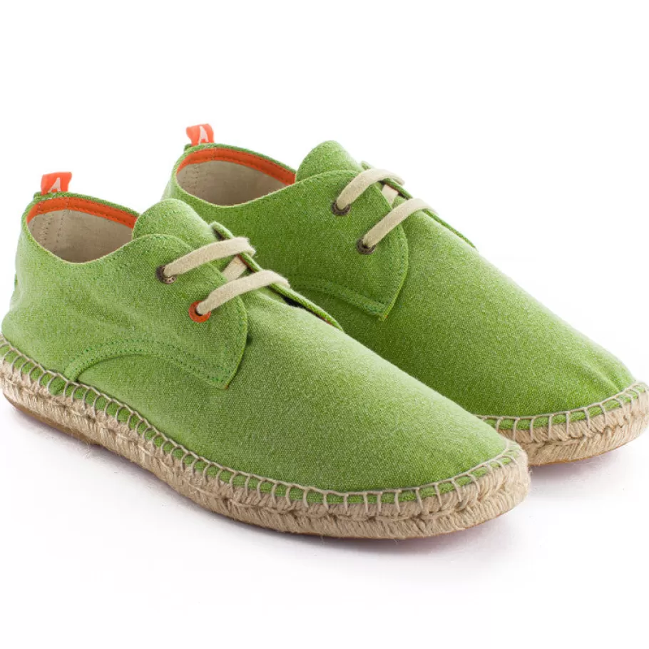 Abarca Shoes Blucher Terra Pistachio-Men Espadrilles With Laces