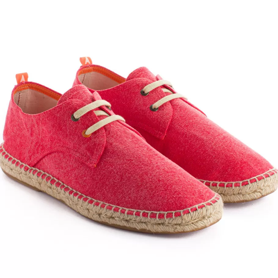 Abarca Shoes Blucher Terra Red-Men Espadrilles With Laces