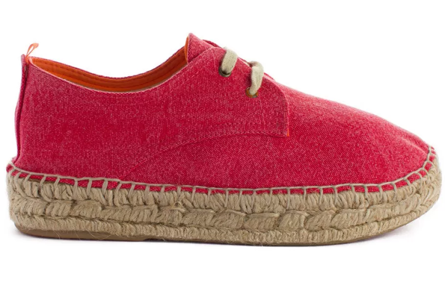 Abarca Shoes Blucher Terra Vermillion-Women Espadrilles With Laces