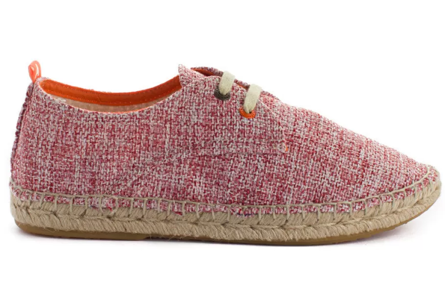 Abarca Shoes Blucher Terra White House Red-Women Espadrilles With Laces