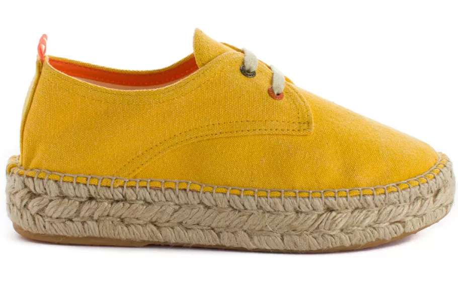 Abarca Shoes Blucher Terra Yellow-Women Espadrilles With Laces