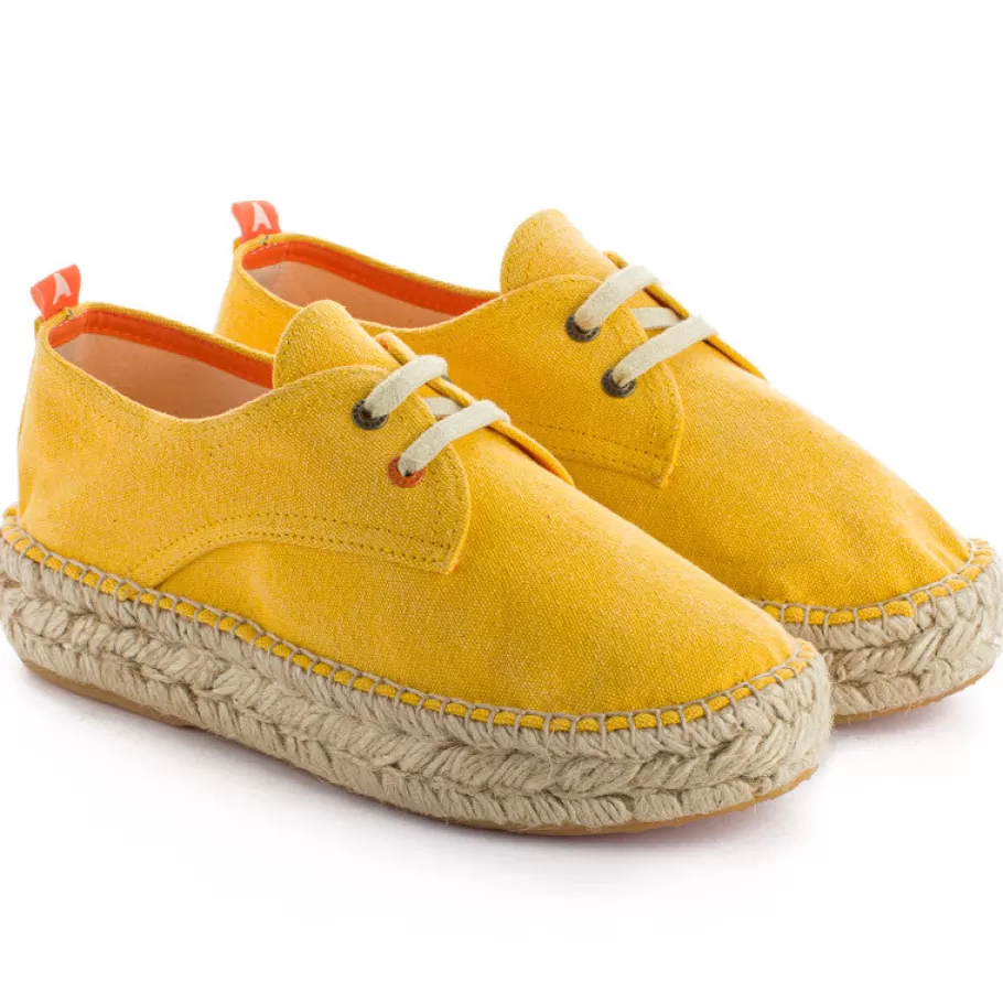 Abarca Shoes Blucher Terra Yellow-Women Espadrilles With Laces