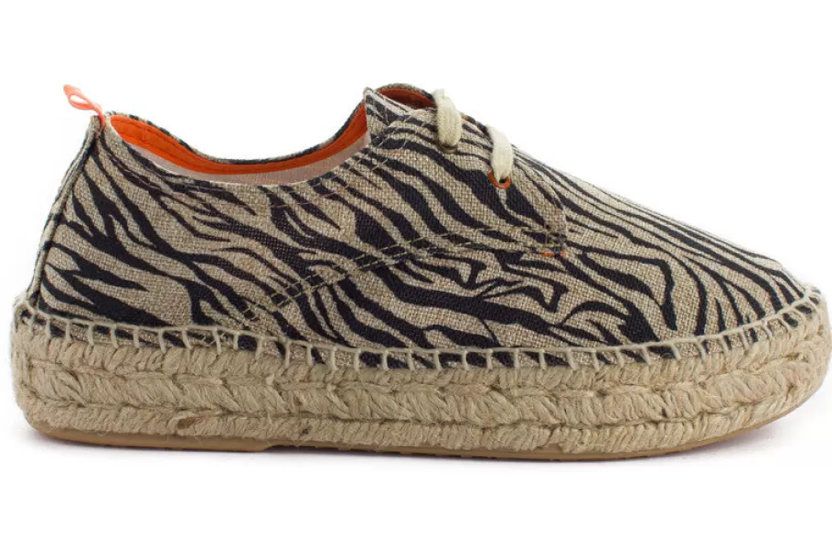 Abarca Shoes Blucher Terra Zebra-Women Espadrilles With Laces