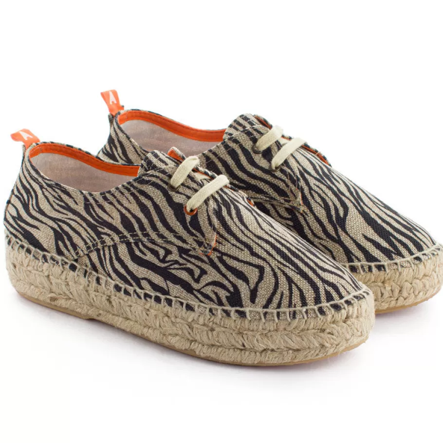 Abarca Shoes Blucher Terra Zebra-Women Espadrilles With Laces