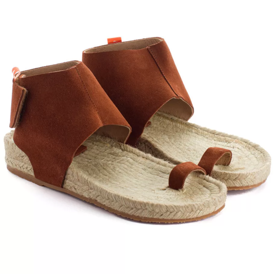 Abarca Shoes Brown Ibiza Leather Sandals-Women Summer Espadrilles