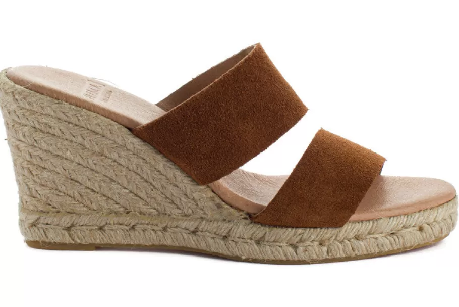 Abarca Shoes Brown Leather Wedge Espadrilles Cabrera-Women Espadrilles With Wedges