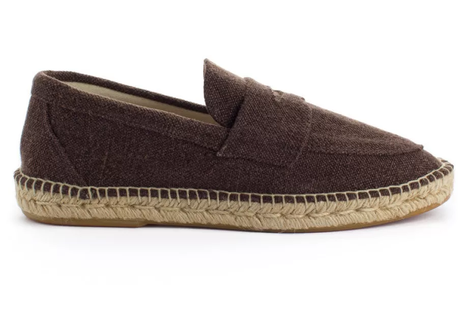 Abarca Shoes Brown Old Linen Moccasin-Men Moccasin Espadrille