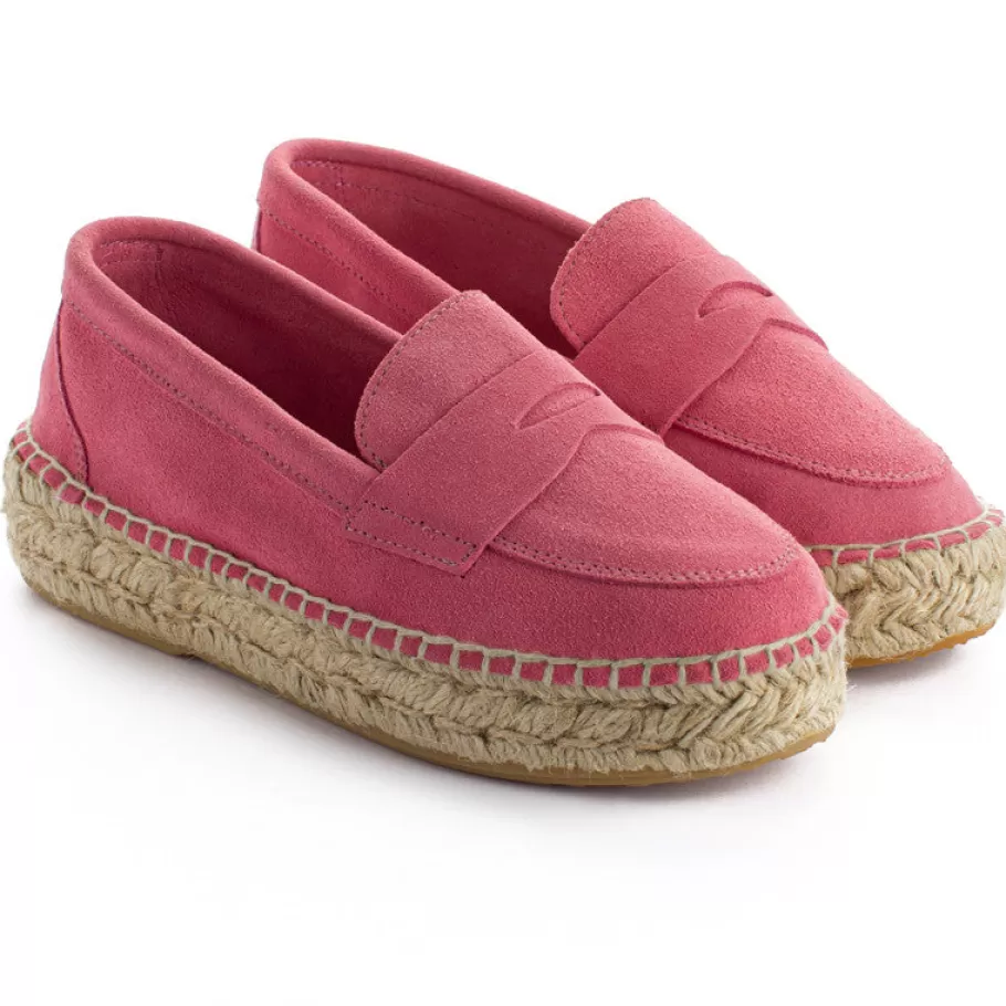 Abarca Shoes Bubblegum Leather Moccasin-Women Moccasin Espadrille