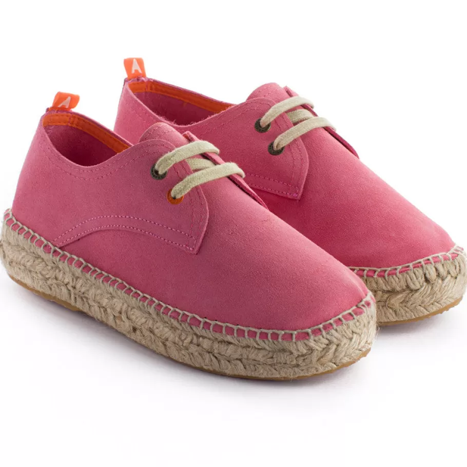 Abarca Shoes Chewing Gum Skin Blucher-Women Espadrilles With Laces