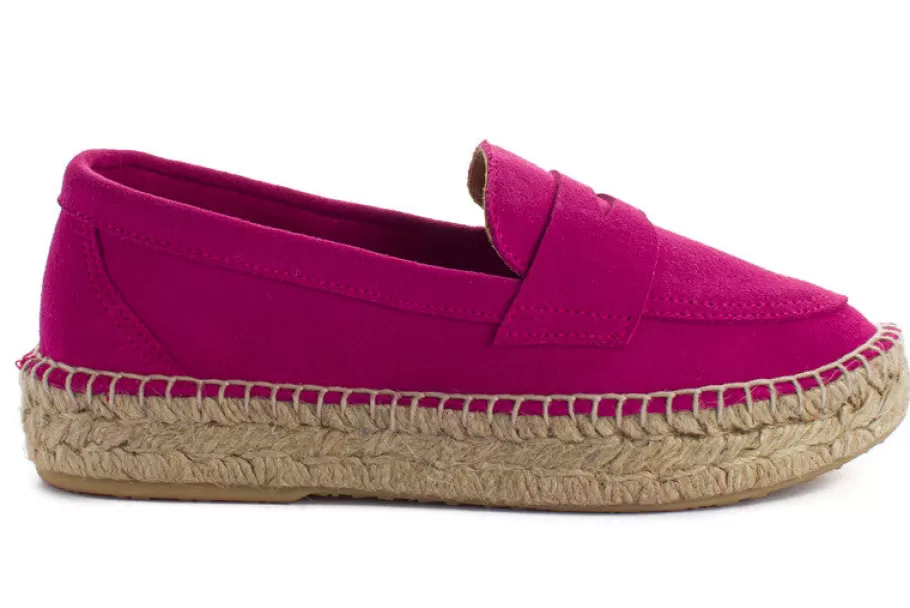 Abarca Shoes Fuchsia Leather Moccasin-Women Moccasin Espadrille