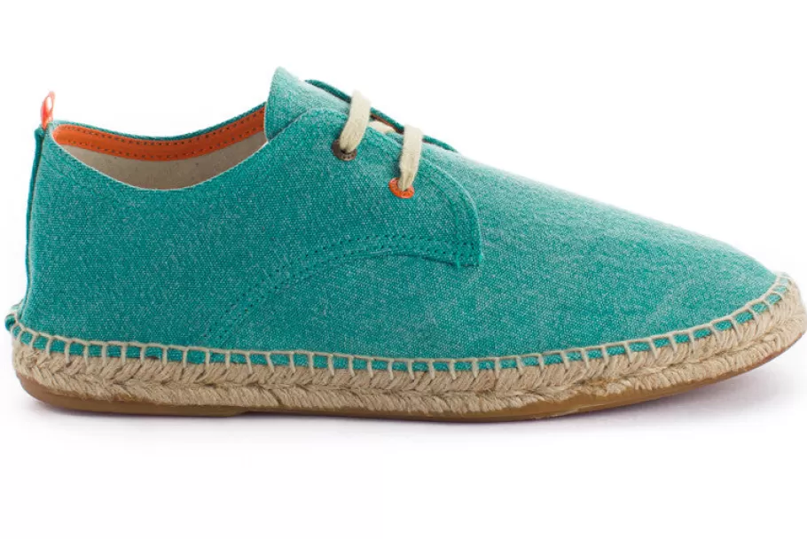 Abarca Shoes Green Terra Blucher-Men Espadrilles With Laces