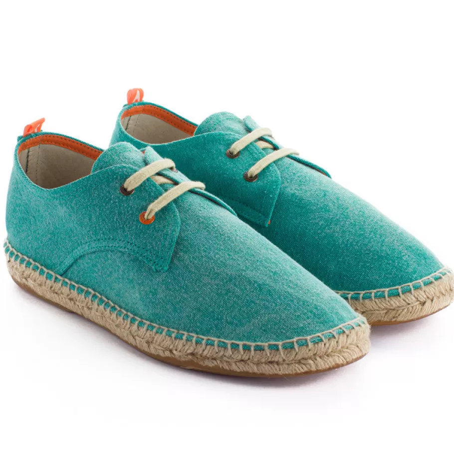 Abarca Shoes Green Terra Blucher-Men Espadrilles With Laces