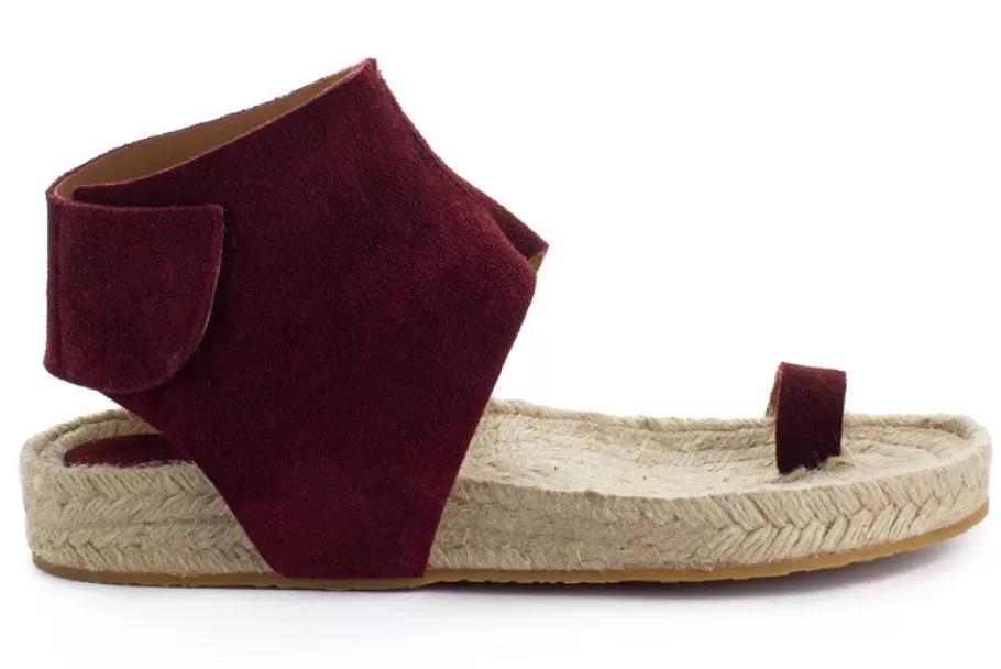 Abarca Shoes Ibiza Garnet Leather Sandals-Women Summer Espadrilles