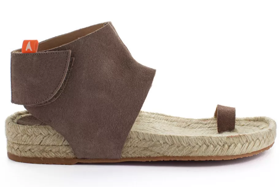 Abarca Shoes Ibiza Leather Sandals Taupe-Women Summer Espadrilles