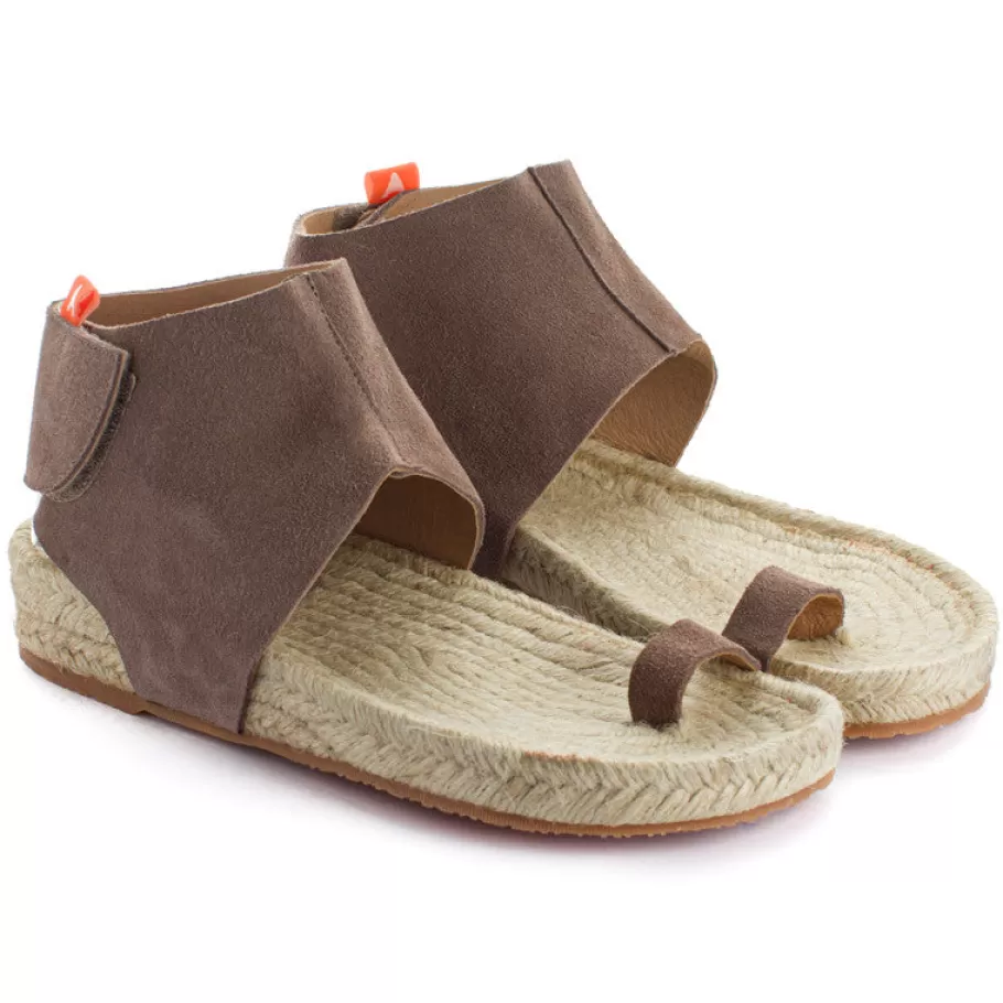 Abarca Shoes Ibiza Leather Sandals Taupe-Women Jute Sandals