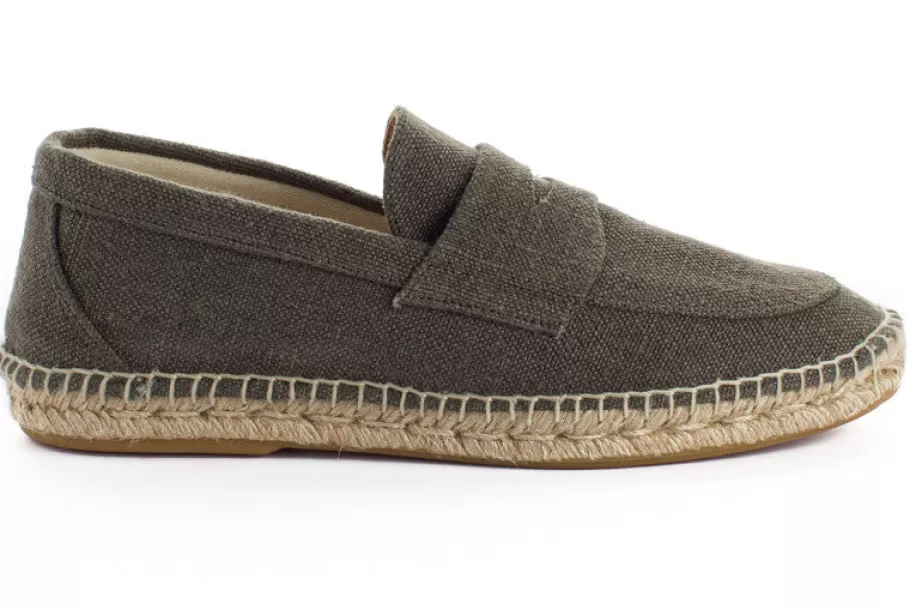 Abarca Shoes Khaki Old Linen Moccasin-Men Moccasin Espadrille