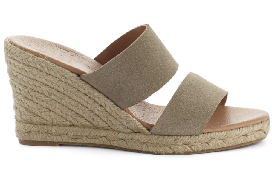 Abarca Shoes Leather Wedge Espadrilles Cabrera Stone-Women Espadrilles With Wedges