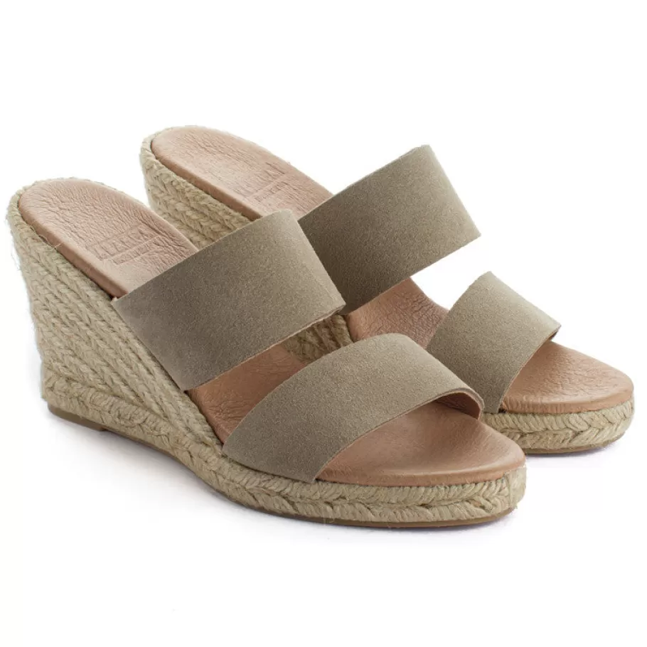 Abarca Shoes Leather Wedge Espadrilles Cabrera Stone-Women Espadrilles With Wedges