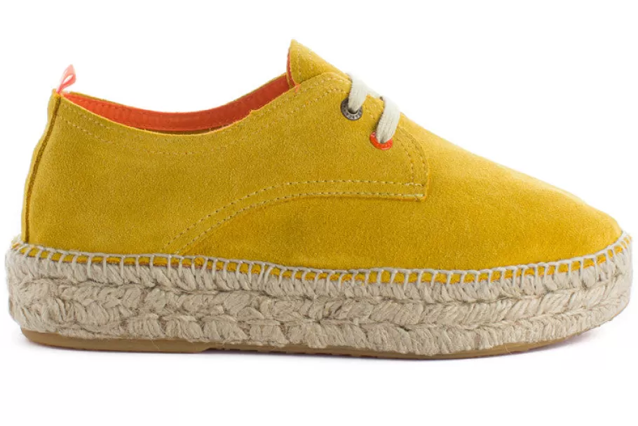 Abarca Shoes Lemon Skin Blucher-Women Espadrilles With Laces