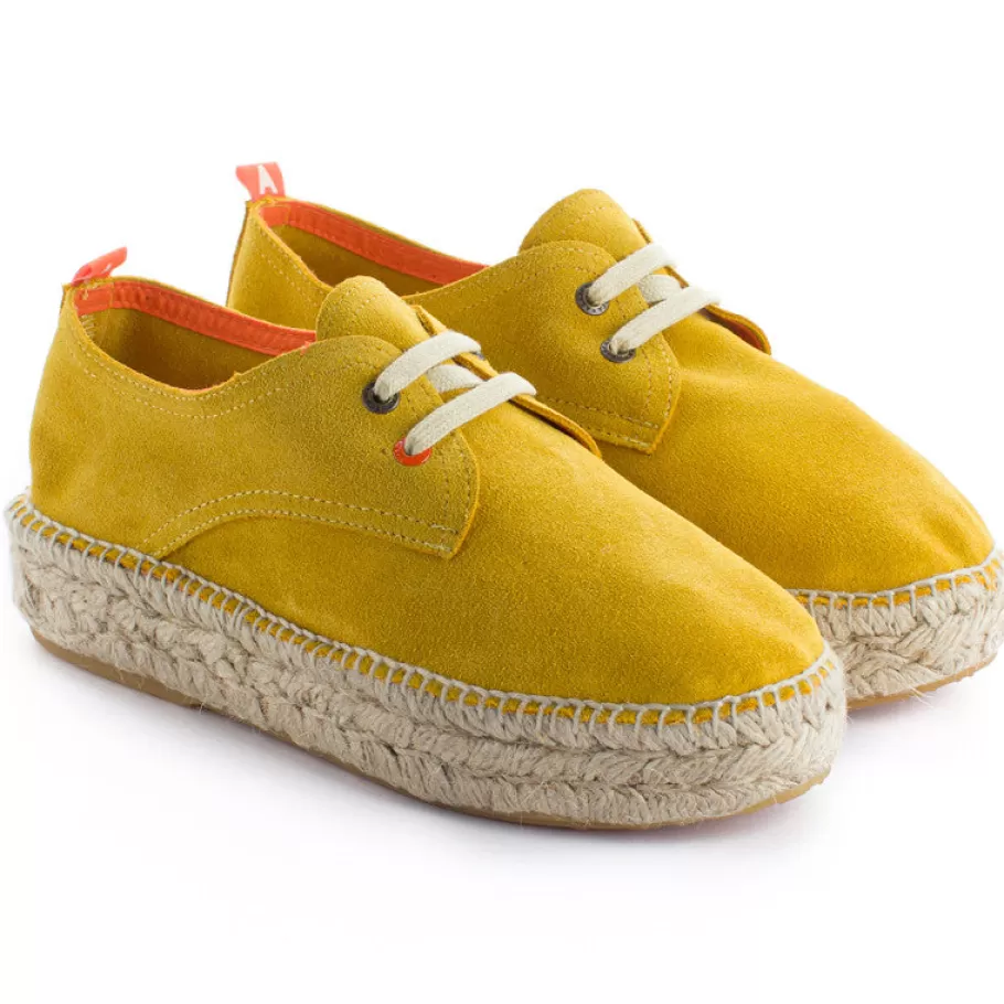 Abarca Shoes Lemon Skin Blucher-Women Espadrilles With Laces