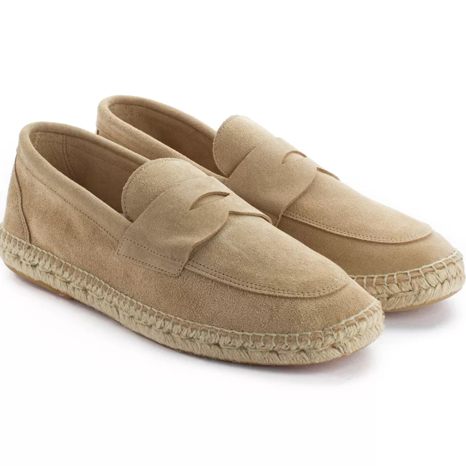 Abarca Shoes Mocasin Piel Beige-Men Moccasin Espadrille