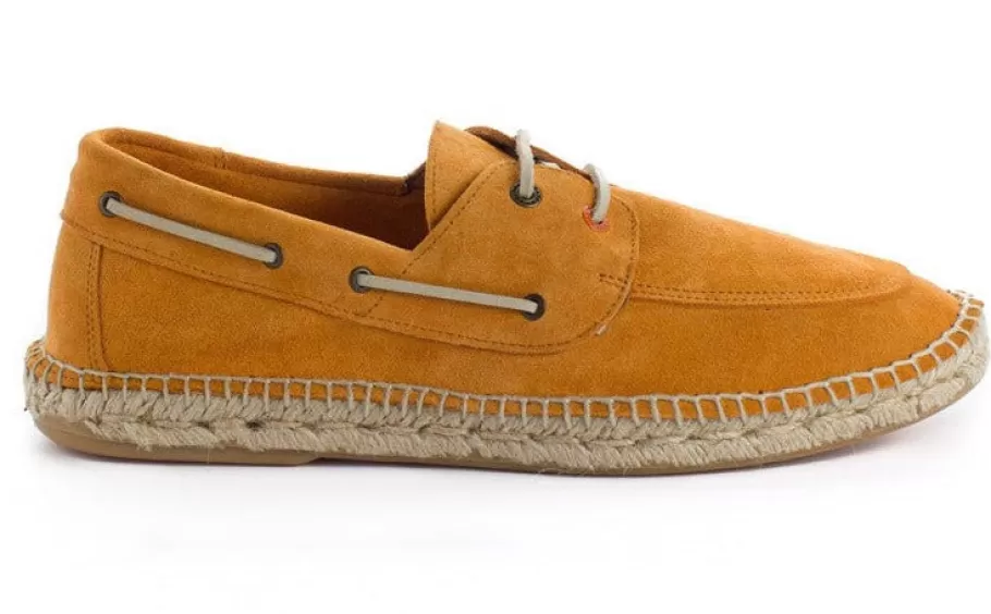 Abarca Shoes Nautical Leather Orange-Men Summer Espadrilles