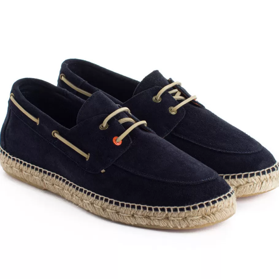 Abarca Shoes Nautical Marine Leather-Men Nautical Espadrilles