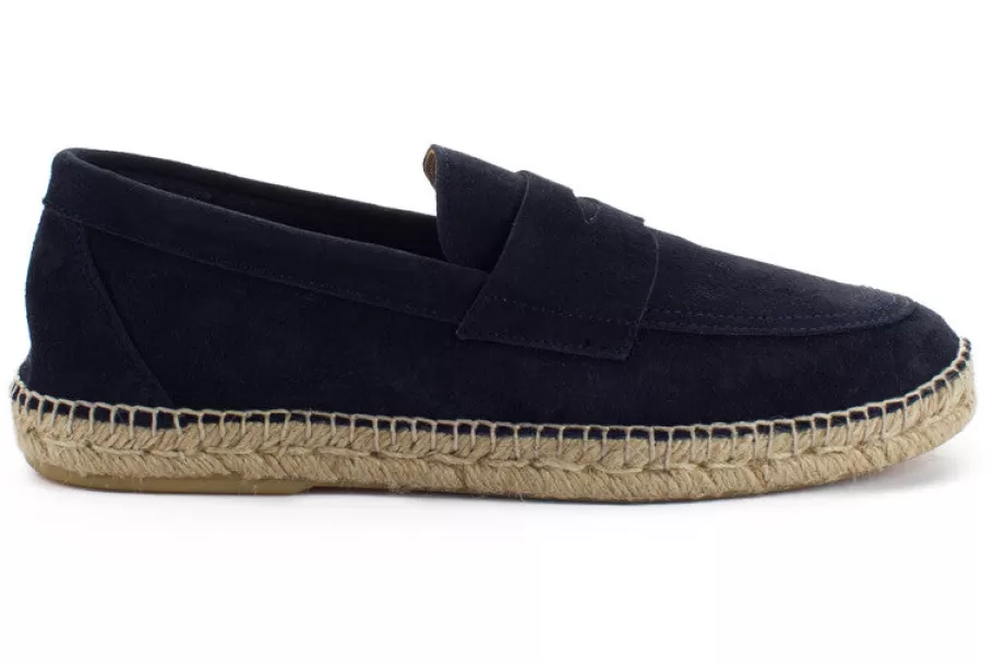 Abarca Shoes Navy Leather Moccasin 19-Men Moccasin Espadrille