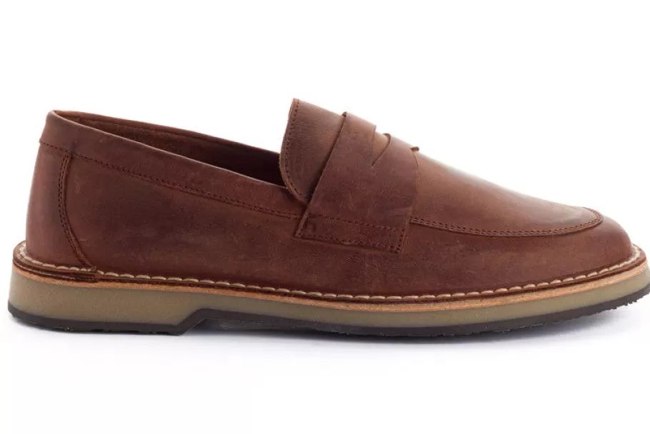 Abarca Shoes Oak Waxed Leather Moccasin-Men Leather Shoes