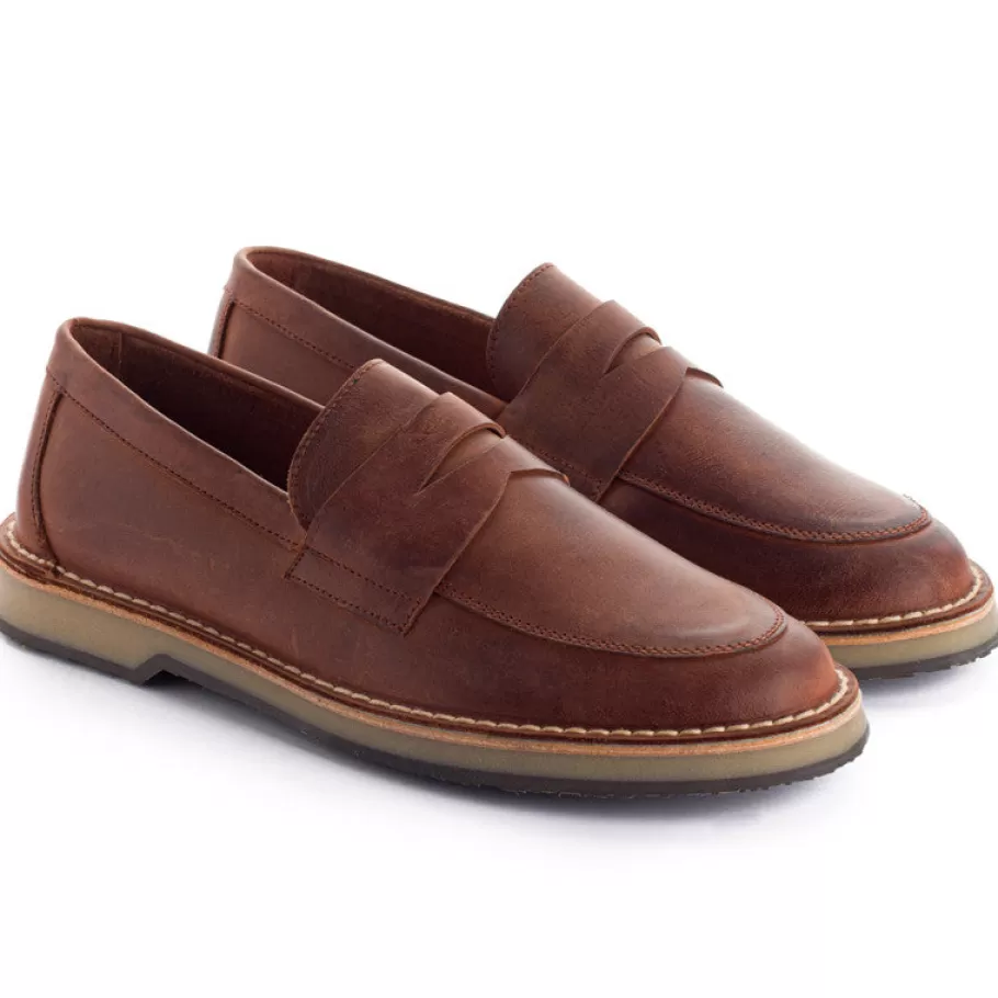 Abarca Shoes Oak Waxed Leather Moccasin-Men Leather Shoes