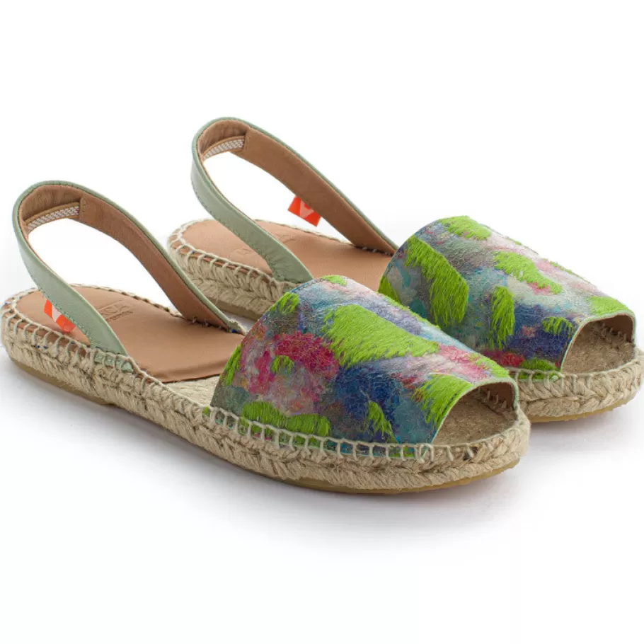 Abarca Shoes Pistachio Fantasy Leather Menorcan Sandals-Women Summer Espadrilles