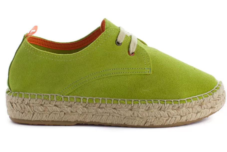 Abarca Shoes Pistachio Skin Blucher-Women Espadrilles With Laces