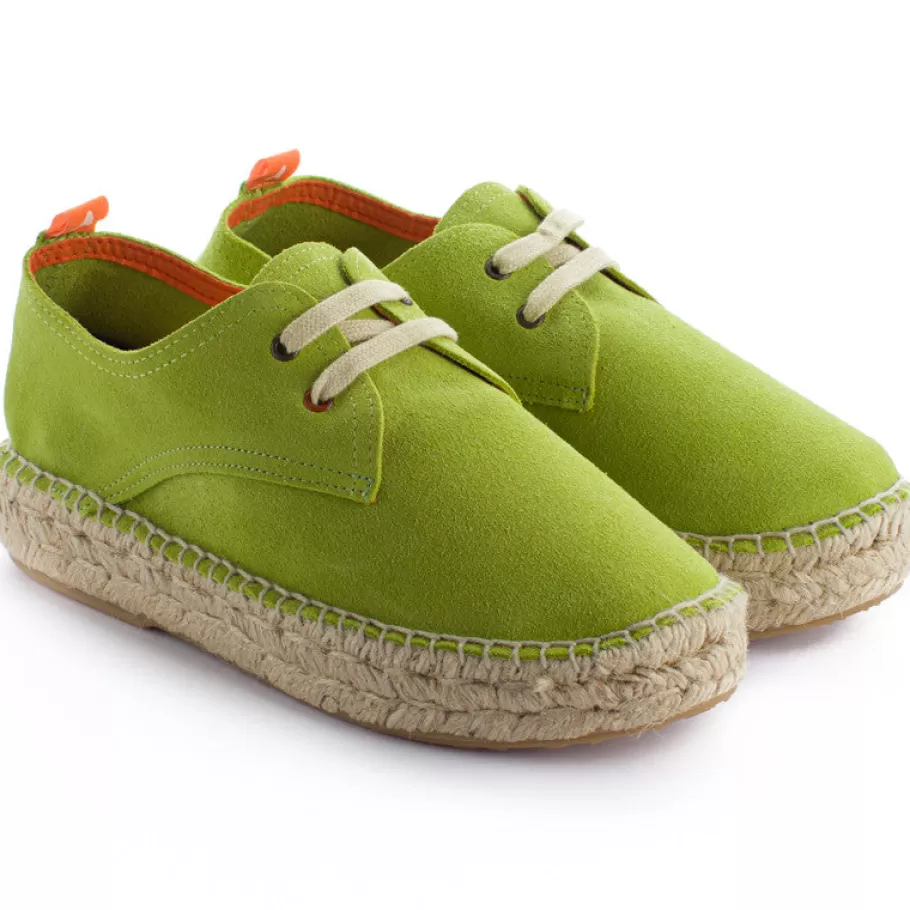 Abarca Shoes Pistachio Skin Blucher-Women Espadrilles With Laces