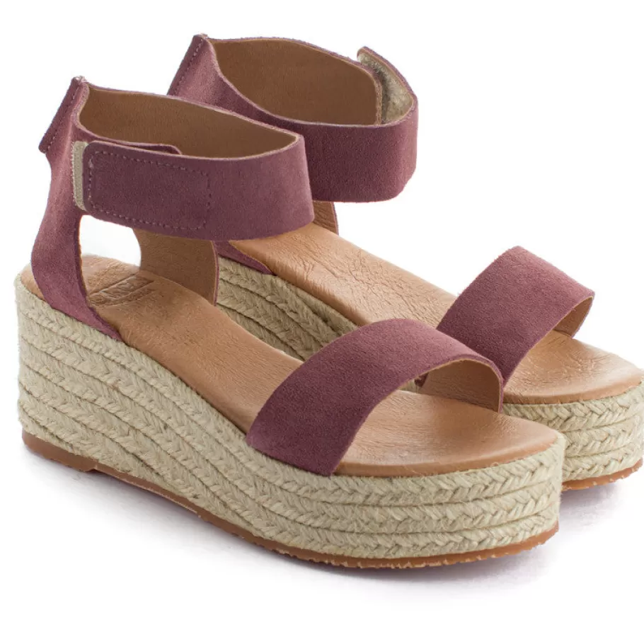 Abarca Shoes Purple Mallorca Leather Wedge Espadrilles-Women Espadrilles With Wedges