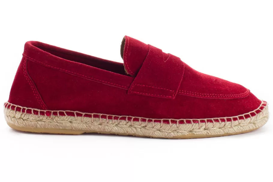 Abarca Shoes Red English Leather Moccasin-Men Moccasin Espadrille