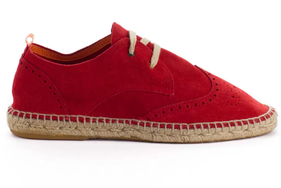 Abarca Shoes Red Leather Oxford-Men Oxford Espadrilles