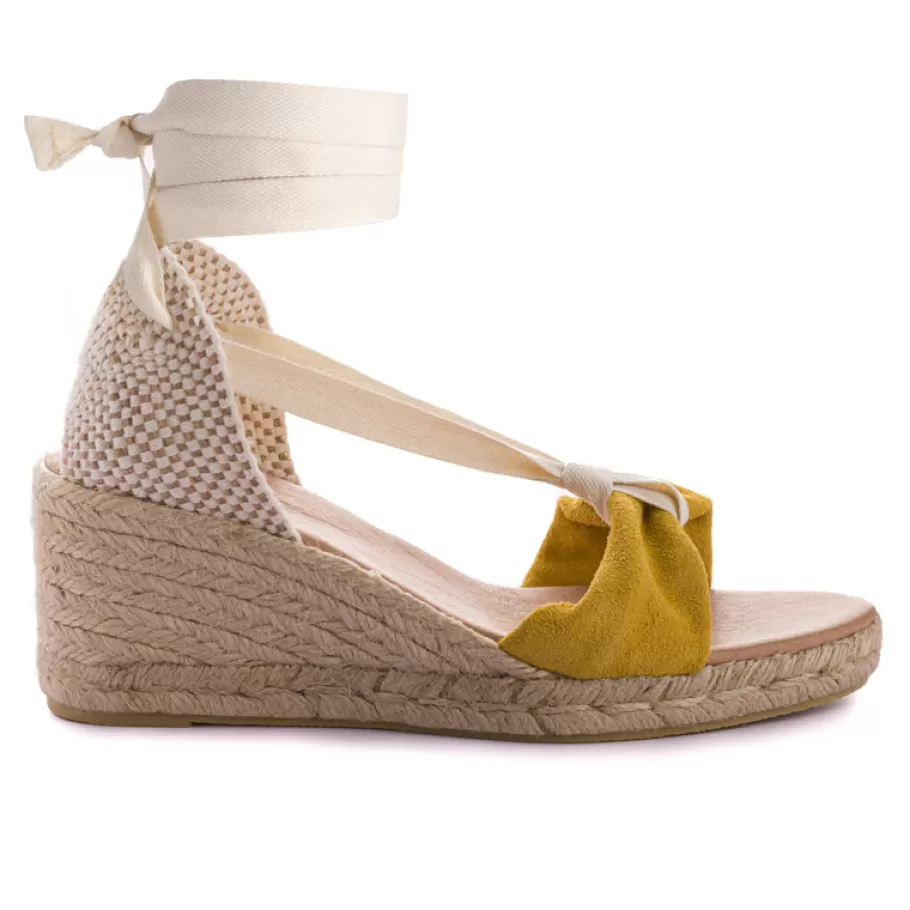 Abarca Shoes Sicilia Cuna Cinta Piel Amarillo-Women Summer Espadrilles